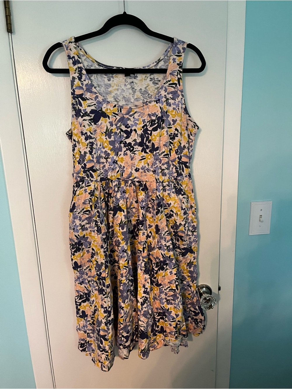 torrid Floral Print Top in Navy, Yellow & Pink